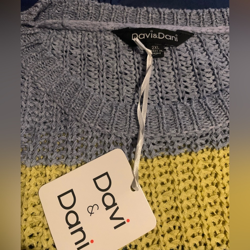 NWT 2X plus size oversized super comfy striped colorful sweater 3/4 slv - Picture 6 of 6